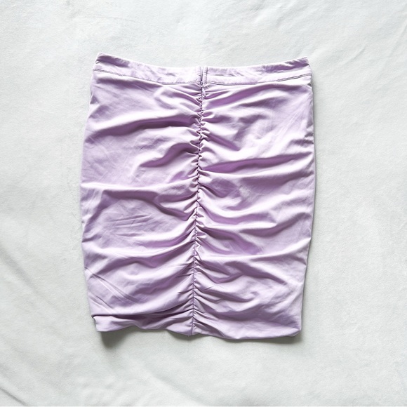 O. Vianca Lavender Purple Ruched Mini Skirt - Medium - Picture 3 of 3